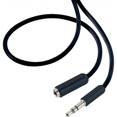 SpeaKa Professional SP-7870468 Jack Audio Hosszabbítókábel [1x Jack dugó, 3,5 mm-es - 1x Jack alj, 3,5 mm-es] 3.00 m Fekete SuperSoft köpeny