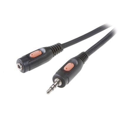 SpeaKa Professional SP-7870228 Jack Audio Hosszabbítókábel [1x Jack dugó, 3,5 mm-es - 1x Jack alj, 3,5 mm-es] 10.00 m Fekete