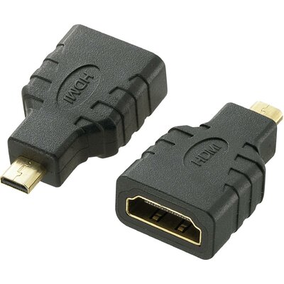 SpeaKa Professional SP-7870184 HDMI Átalakító [1x HDMI dugó, D mikro - 1x HDMI alj] Fekete aranyozott érintkező, Audio Return Channel