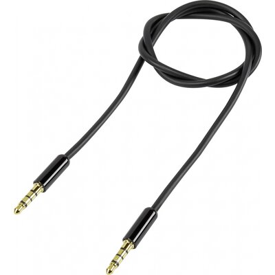 SpeaKa Professional SP-7870120 Jack Audio Csatlakozókábel [1x Jack dugó, 3,5 mm-es - 1x Jack dugó, 3,5 mm-es] 1.00 m Fekete SuperSoft köpeny, aranyozott