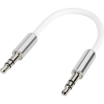 SpeaKa Professional SP-7870076 Jack Audio Csatlakozókábel [1x Jack dugó, 3,5 mm-es - 1x Jack dugó, 3,5 mm-es] 10.00 cm Fehér SuperSoft köpeny