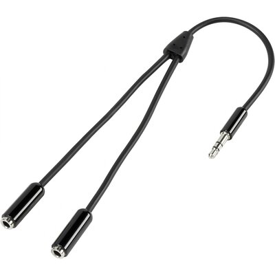 SpeaKa Professional SP-7870032 Jack Audio Csatlakozókábel [1x Jack dugó, 3,5 mm-es - 2x Jack alj, 3,5 mm-es] 20.00 cm Fekete SuperSoft köpeny