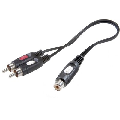 SpeaKa Professional SP-7869924 RCA Audio Y adapter [2x RCA dugó - 1x RCA alj] Fekete