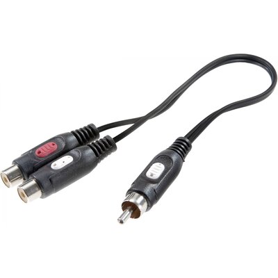 SpeaKa Professional SP-7869820 RCA Audio Y adapter [1x RCA dugó - 2x RCA alj] Fekete