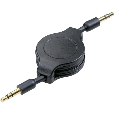 SpeaKa Professional SP-7869796 Jack Audio Csatlakozókábel [1x Jack dugó, 3,5 mm-es - 1x Jack dugó, 3,5 mm-es] 1.10 m Fekete Csévélővel, aranyozott érintkező