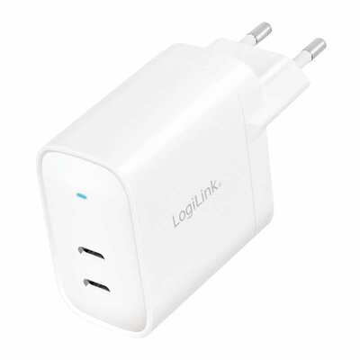 LogiLink PA0282 USB-s töltőkészülék Beltér, Aljzat dugó USB-C® alj (Power Delivery) Kimenetek száma: 2 x USB Power Delivery (USB-PD)