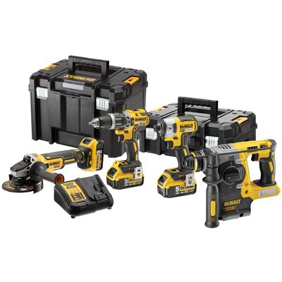 DEWALT DCK422P3T-QW DCK422P3T-QW Szerszámkészlet Akkus ütve fúrócsavarozó, Akkus ütvecsavarozó, Akkus fúrókalapács, Akkus sarokcsiszoló, Akku, Akkutöltő