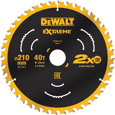 DEWALT DT20433-QZ Körfűrészlap 210 x 30 x 2.4 mm Fogak száma (collonként): 40 1 db