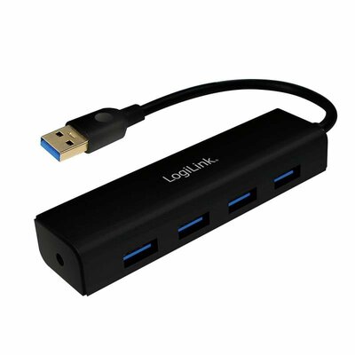 LogiLink UA0295 4 port USB 3.2 hub Fekete