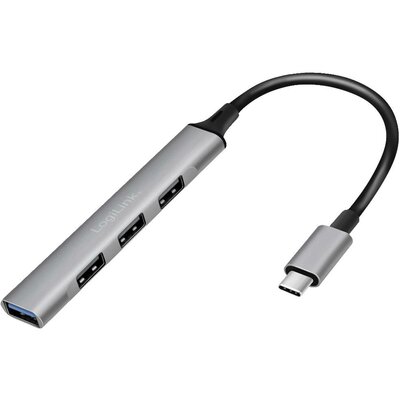 LogiLink UA0392 USB-C® (USB 3.1) Multiport hub USB-C dugóval Alumínium-szürke