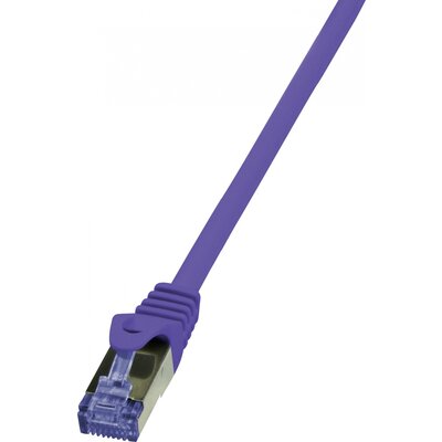 LogiLink CQ306VS RJ45 Hálózati kábel, patchkábel CAT 6A S/FTP 3.00 m Viola Lángálló, Halogénmentes, Védővel 1 db