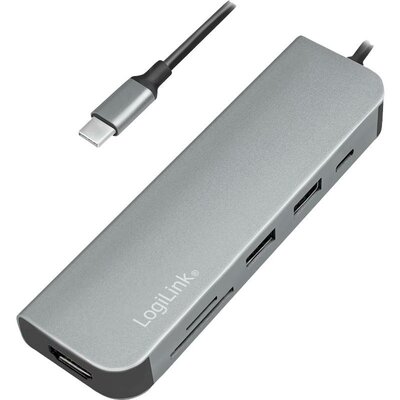 LogiLink UA0343 USB-C® (USB 3.1) Multiport hub Alumínium