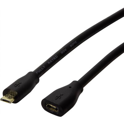 LogiLink USB kábel USB 2.0 USB mikro B dugó, USB mikro B alj 0.50 m Fekete CU0120