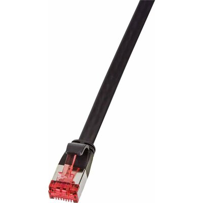 LogiLink CF2063S RJ45 Hálózati kábel, patchkábel CAT 6 U/FTP 3.00 m Fekete aranyozott érintkező 1 db