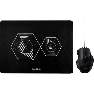 LogiLink ID0162 Gamer egér USB Optikai Fekete 7 Gombok 2400 dpi Világít