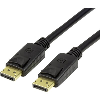 LogiLink Kijelző csatlakozó Csatlakozókábel DisplayPort dugó, DisplayPort dugó 2.00 m Fekete CV0120 DisplayPort kábel