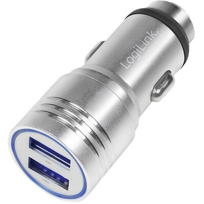 LogiLink Ladegerät USB-s töltőkészülék 10.5 W Személygépkocsi Kimeneti áram (max.) 2100 mA Kimenetek száma: 2 x USB-A Vészkalapács funkcióval