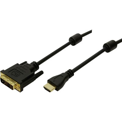 LogiLink HDMI / DVI Átalakító kábel HDMI-A dugó, DVI-D 18+1 pólusú Csatlakozódugó 2.00 m Fekete CH0004 HDMI kábel