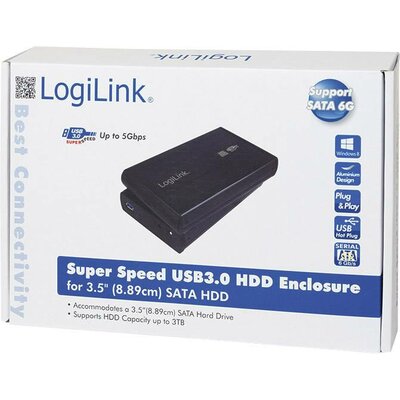 LogiLink UA0107 8,9 cm-es (3,5) merevlemez keret 3.5 coll USB 3.2 (1. generáció) (USB 3.0)