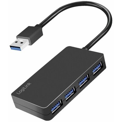 LogiLink UA0396 USB 3.1 gen. 1 hub Fekete