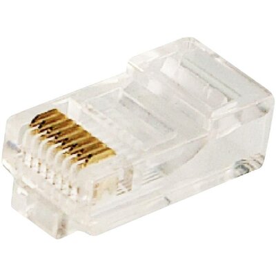 8 pólusú RJ45 csatlakozó dugó CAT5e, 100 db, átlátszó, LogiLink MP0002