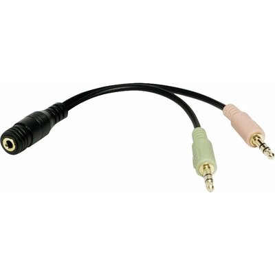 LogiLink CA0020 Jack Audio Átalakító [1x Jack alj, 3,5 mm-es - 2x Jack dugó, 3,5 mm-es] Fekete