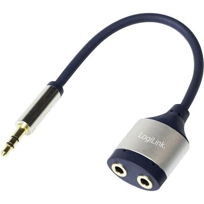 LogiLink CA1100 Jack Audio Átalakító [1x Jack dugó, 3,5 mm-es - 2x Jack alj, 3,5 mm-es] Fekete