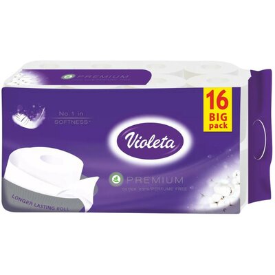 Violeta Prémium illatmentes WC papír - 3 rétegű 16 tekercses