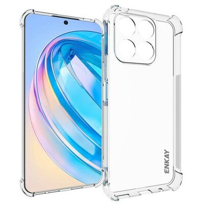 Huawei Honor X8a, Szilikon tok, közepesen ütésálló, légpárnás sarok, Enkay, átlátszó