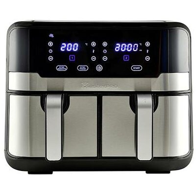 MasterPRO Forrólevegős fritőz 2400 W Tapadásmentes bevonat, Cool-touch ház, Időzítő funkció, Túlhevülés elleni védelem, Kijelzővel Fekete/nemesacél