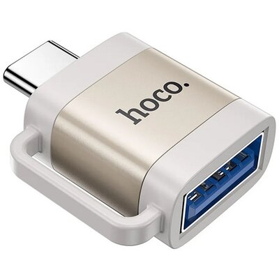 HOCO UA31C_G HOCO adapter (USB aljzat - Type-C, adatátvitel és töltés, OTG) VILÁGOSSZÜRKE