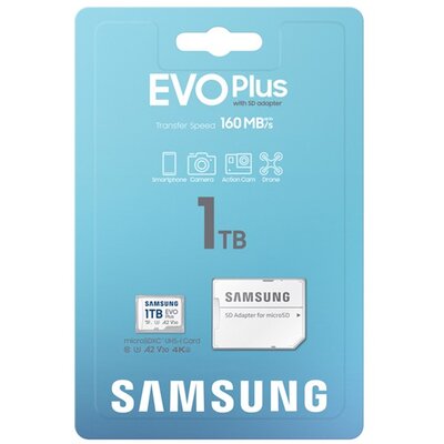 SAMSUNG MB-MC1T0SA SAMSUNG memóriakártya 1TB (microSDXC EVOPlus Blue Wave - Class 10, UHS-1) + SD adapter