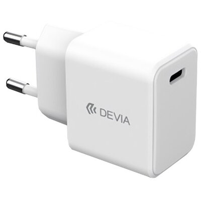 DEVIA EA457_30W DEVIA GRS hálózati töltő Type-C aljzat (30W, GaN, PD gyorstöltő) FEHÉR