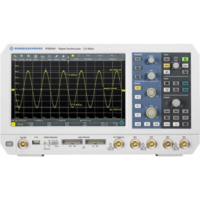 Digitális oszcilloszkóp 100 MHz 4 csatornás 1,25 GSa/mp 10 Mpts 10 bit DSO, Rohde & Schwarz RTB2K-104