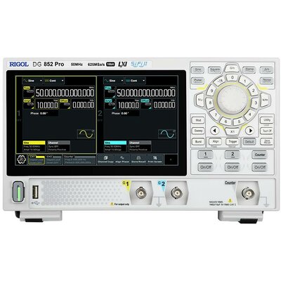 Rigol DG822 Pro Hálózatról működő függvénygenerátor 1 µHz - 25 MHz 2 csatornás Színusz, Négyszög, Rámpa, Pulzus, Tetszőleges, Zaj