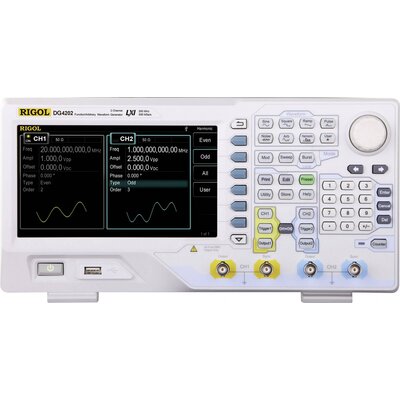 Rigol DG4202 Hálózatról működő függvénygenerátor 0.000001 Hz - 200 MHz 2 csatornás Színusz, Négyszög, Pulzus, Zaj, Tetszőleges, Háromszög