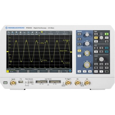 Rohde & Schwarz RTB2K-102 Digitális oszcilloszkóp Kalibrált (ISO) 100 MHz 2 csatornás 1.25 GSa/mp 10 Mpts 10 bit Digitális memória (DSO), Multiméter funkciók,