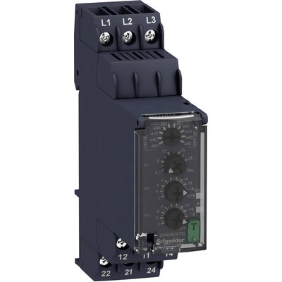 Felügyeleti relé 380 - 480 V/DC/AC, 2 váltó, Schneider Electric RM22TR33