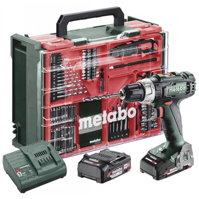 Metabo BS 18 L Set 602321710 Akkus fúrócsavarozó 18 V 2 Ah Lítiumion kefe nélkül, 2. akkuval, Hordtáskával, Töltővel, Tartozékokkal