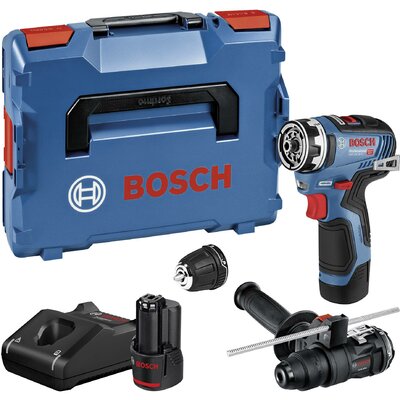 Bosch Professional GSR 12V-35 FC 06019H3009 Akkus fúrócsavarozó 12 V Lítiumion kefe nélkül, 2. akkuval, Töltővel, Hordtáskával