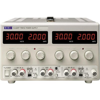 Aim TTi EL302RT Labortápegység, szabályozható Kalibrált (ISO) - 30 V/DC - 2 A 130 W Kimenetek száma 3 x