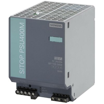 Siemens SITOP PSU400M 24 V/20 A Kalapsínes tápegység 24 V/DC 20 A 480 W Kimenetek száma:1 x Tartalom, tartalmi egységek rendelésenként 1 db