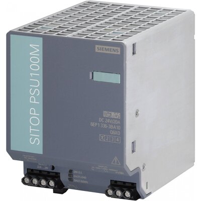 Siemens SITOP PSU100M 24V/20A Kalapsínes tápegység 24 V/DC 20 A 480 W Kimenetek száma:1 x Tartalom, tartalmi egységek rendelésenként 1 db