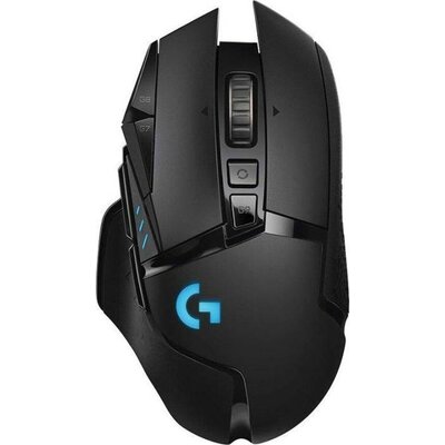 Logitech G502 Lightspeed Gamer egér Rádiójel vezérlésű Optikai Fekete 11 Gombok 16000 dpi Világít, Súly tuning, Beépített profil memória