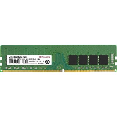 Transcend JetRAM Számítógép munkamemória modul DDR4 32 GB 1 x 32 GB 3200 MHz 288pin DIMM JM3200HLE-32G