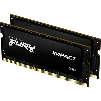 Kingston FURY Impact Laptop munkamemória készlet DDR3 16 GB 2 x 8 GB Non-ECC 1866 MHz 204 pin SO-DIMM CL11 KF318LS11IBK2/16