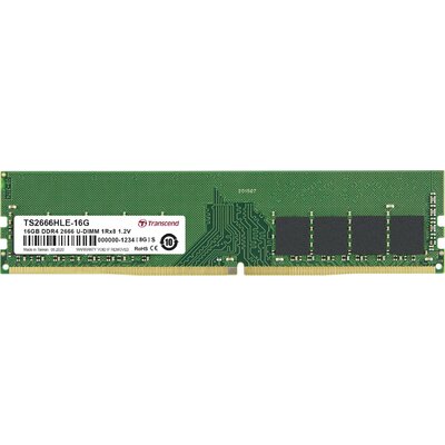 Transcend DDR4 16GB PC 2666 CL19 Transcend TSModul, TS2666HLE-16G Számítógép munkamemória modul DDR4 16 GB 1 x 16 GB 2666 MHz 288pin DIMM CL19 TS2666HLE-16G