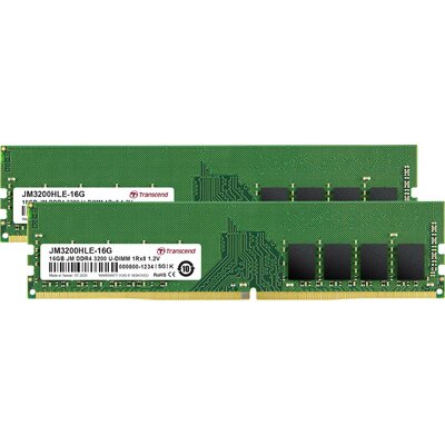 Transcend JetRAM Számítógép munkamemória készlet DDR4 32 GB 2 x 16 GB 3200 MHz 288pin DIMM JM3200HLE-32GK