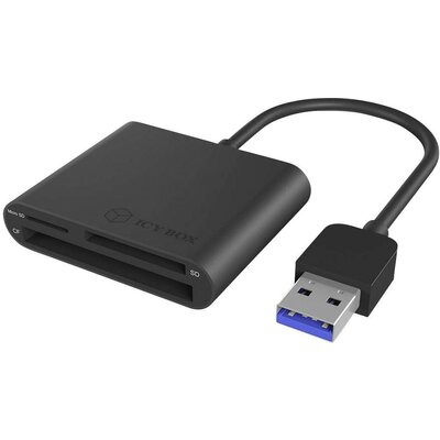 ICY BOX IB-CR301-U3 Externer Multi Card Reader (CF, SD, Micro SD) mit USB 3.0 Hostanschl KÜlső memóriakártya olvasó/hub USB 3.0 Fekete