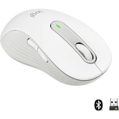 Logitech Signature M650 L LEFT WLAN egér Rádiójel vezérlésű, Bluetooth™ Méret: L Optikai Fehér 5 Gombok 4000 dpi